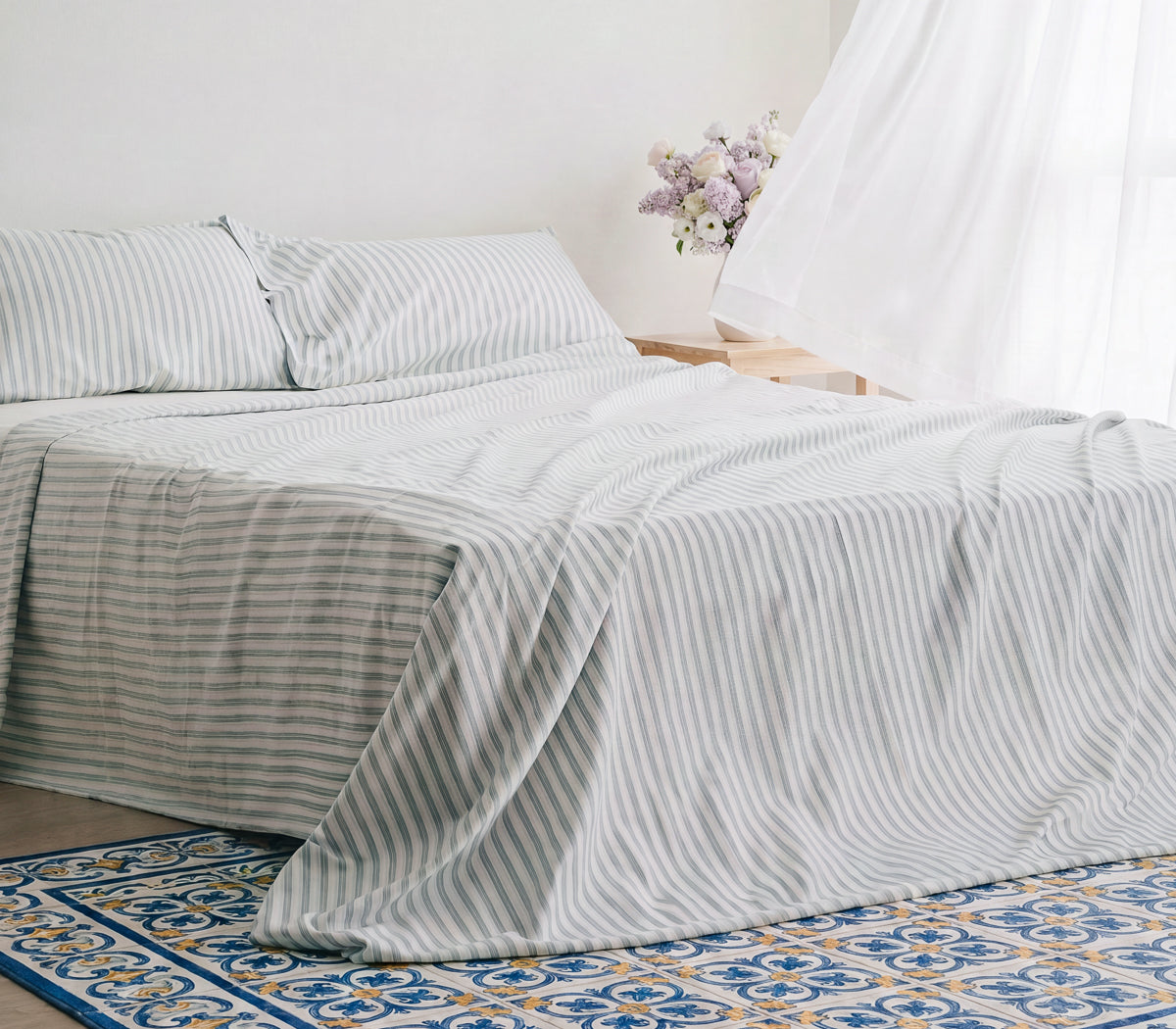 Set lenzuolo sopra in cotone - Collezione Riviera Capri