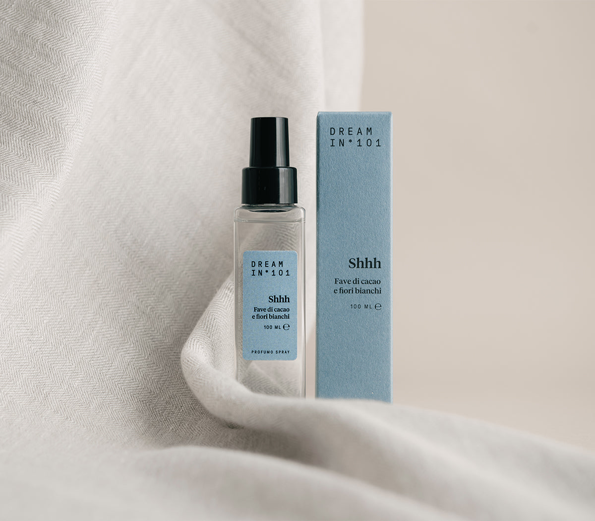 Profumo per Tessuti Shhh Fave di Cacao e Fiori Bianchi - 100ml