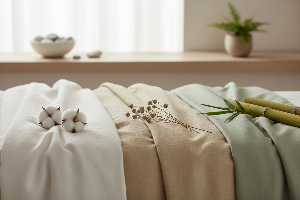 Biancheria da letto sostenibile: cotone organico, lino o bamboo, quale scegliere?