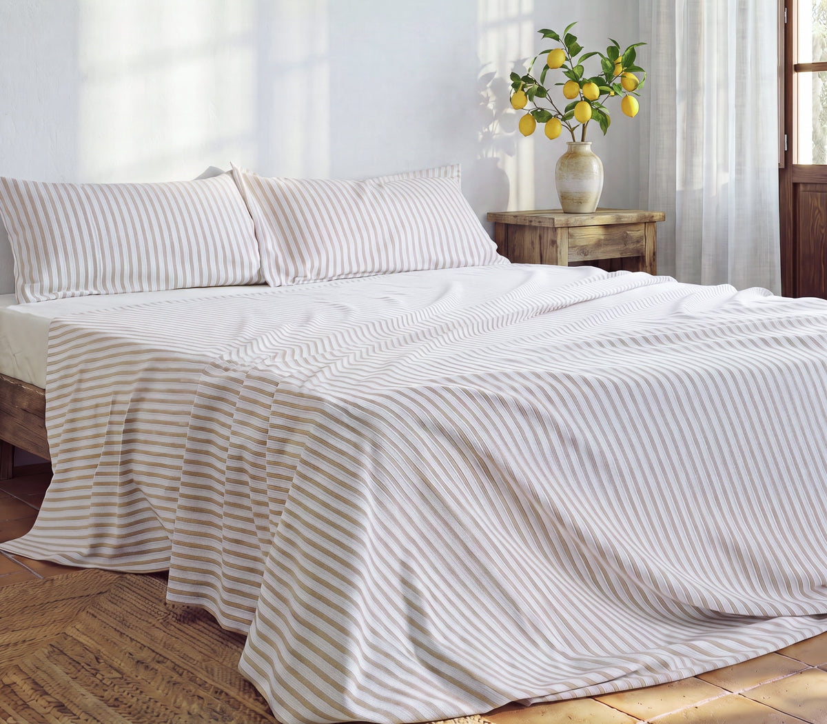 Set lenzuolo sopra in cotone - Collezione Riviera Positano