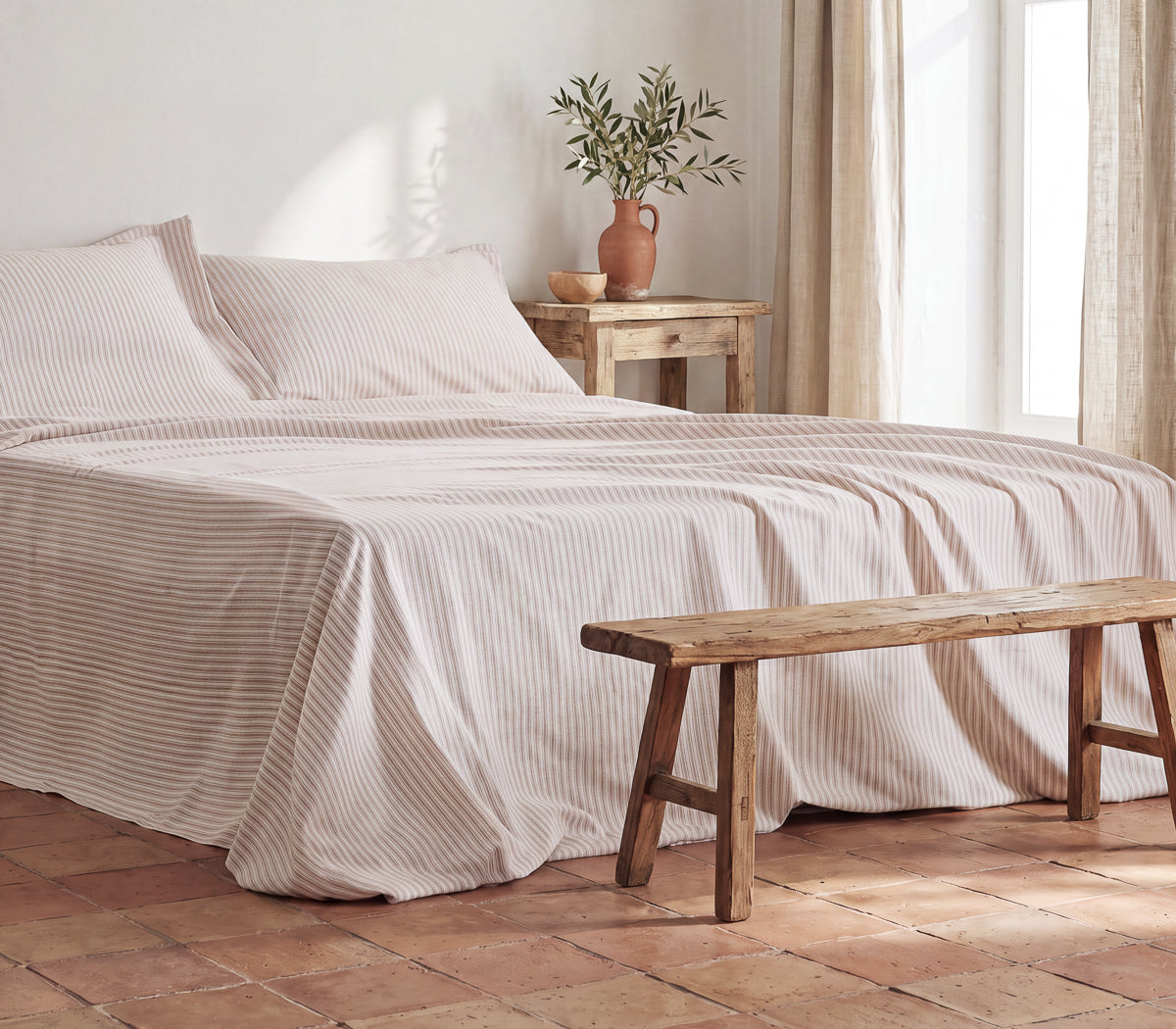 Set lenzuolo sopra in cotone - Collezione Riviera Taormina